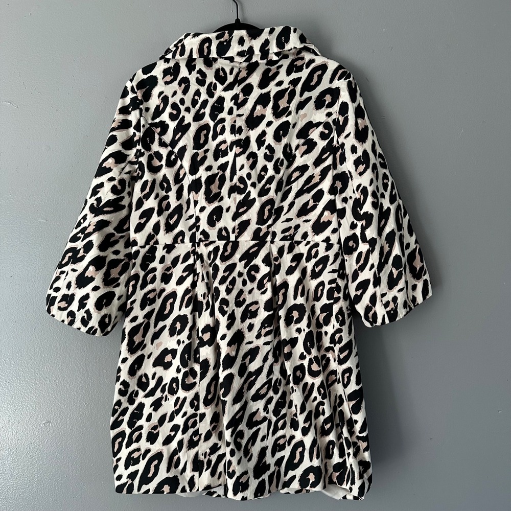 LUII LEOPARD PRINT MID-LENGTH DRESS COAT LARGE - Picture 9 of 10